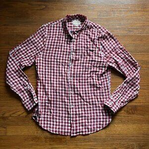 Jachs New York Red and White Checked Classic Fit Button Down